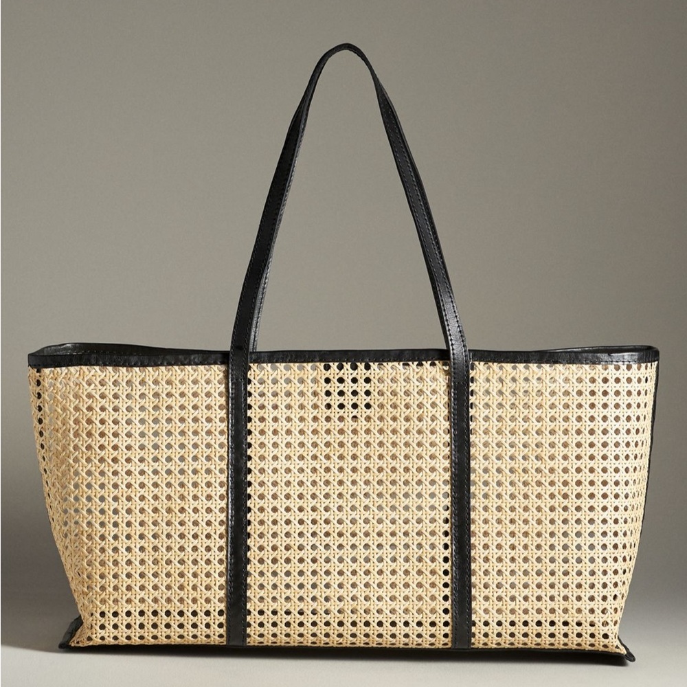 NWT Anthropologie Bembien Margot Large Rattan Beach Tote